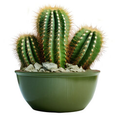 green cactus isolated on white