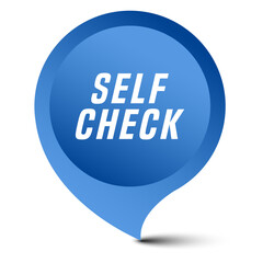 Colorful vector flat design banner self check. This sign is well adapted for web design.
