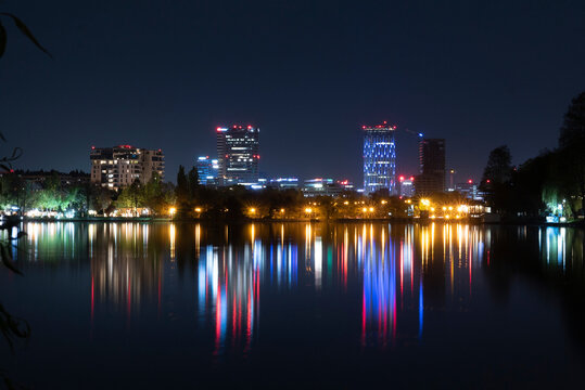 The city of Pipera (Bucharest) at night 