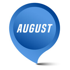 Colorful vector flat design banner august. This sign is well adapted for web design.