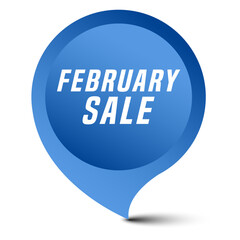 Colorful vector flat design banner february sale. This sign is well adapted for web design.