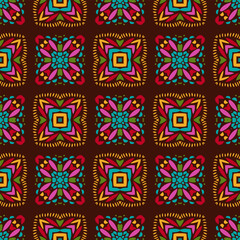 Embroidery colorful simplified ethnic  pattern . Vector  traditional folk elements   for design. boho chic, strips ornament 