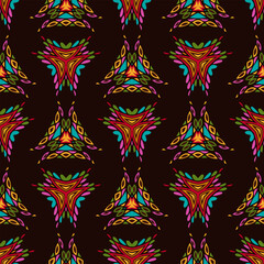 Embroidery colorful simplified ethnic  pattern . Vector  traditional folk elements   for design. boho chic, strips ornament 