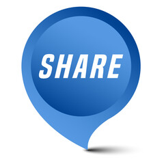 Colorful vector flat design banner share. This sign is well adapted for web design.