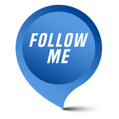 Colorful vector flat design banner follow me. This sign is well adapted for web design.