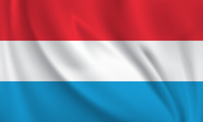 Fototapeta premium Luxembourg flag waving in the wind. 3D rendering vector illustration EPS10. 