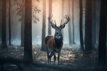 deer in the woods made with generative ai