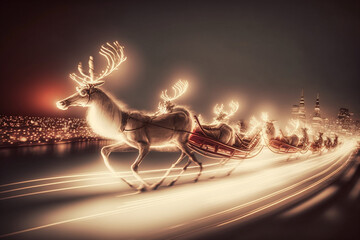 christmas card with reindeer made with generative ai