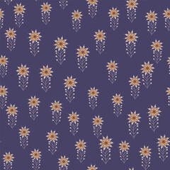 Cute little chamomile floral ornament wallpaper. Aster flower seamless pattern.