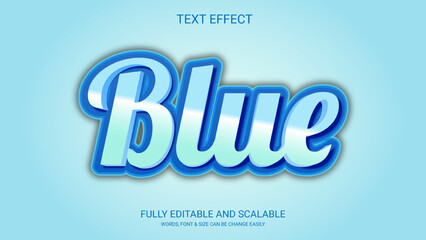 Blue 3D Editable Vector Text Effect Template