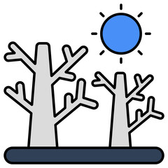 An icon of drought isolated on white background 