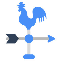 Editable design icon of weathercock