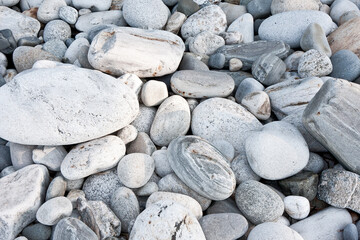 Maine Coastal white stones on beach