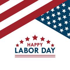 waving america flag with labor day typography, 1 may, united state design concept, beautiful USA flag composition. Labor Day poster design