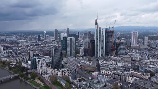 Frankfurt am Main skyline Luftaufnahme