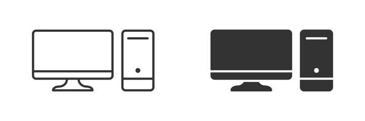 Computer icon. PC icon. Vector illustration.
