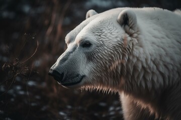 Obraz na płótnie Canvas Polar bear in its natural habitat. Generative AI