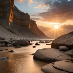 Sunrise on a forest  created with Generative AI technology