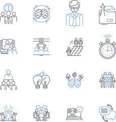 Information Officer line icons collection. Technology, Analytics, Data, Security, Management, Strategy, Digital vector and linear illustration. Innovation,Intelligence,Governance outline Generative AI