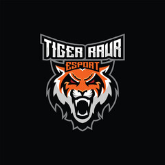 angry tiger logo esport team design mascot gaming