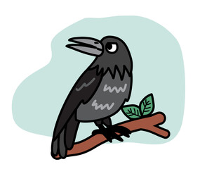 Perched On Tree Branch