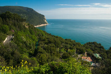 Marche region, Italy. Seascape of Conero during spring season, Sirolo