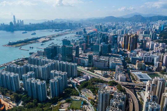 Top view of Hong Kong in kowloon side