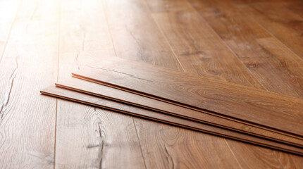 Installing laminated or wood parquet on floor, wooden tile