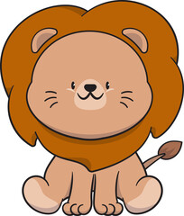 Cartoon cute Lion, Animal