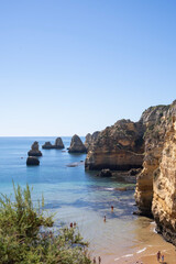 landscape view of the caves and cliffs ponta da piedade in lagos 