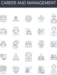 Career and management line icons collection. E-commerce, Online, Retail, Marketplace, Digital, Shopping, Sales vector and linear illustration. Merchandise,Products,Browsing outline signs Generative AI