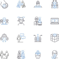 Image branding line icons collection. Identity, Logo, Recognition, Reputation, Visual, Design, Attitude vector and linear illustration. Perception,Association,Communication outline signs Generative AI
