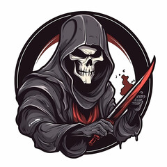 Grim Reaper Gaming Logo. Generative AI