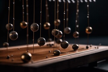 The concept of prospects leading to success and happiness in work and life expressed through a Newton's cradle. Generative AI