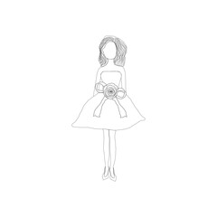 a cute moms avatar drawing line art illustration