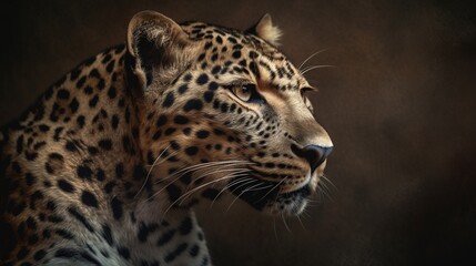 Fototapeta na wymiar a close up of a cheetah's face with a dark background. generative ai