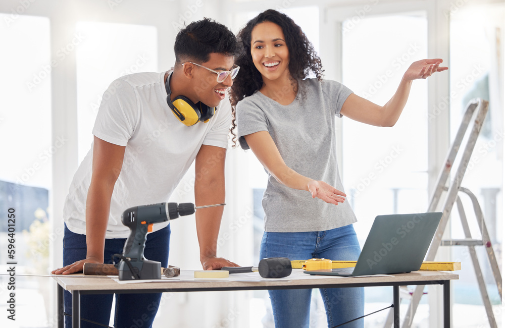 Poster with the help of the internet, anyone can be an expert. shot of a young couple using a laptop while 