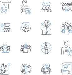 Procedures line icons collection. Guidelines, Protocols, Steps, Methodology, Routine, Tactics, Regimen vector and linear illustration. Measures,Approaches,Techniques outline signs set Generative AI