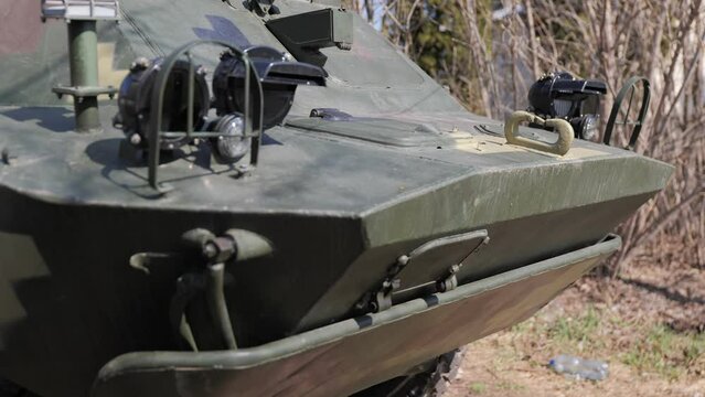 Armoured personnel carrier barrel close up