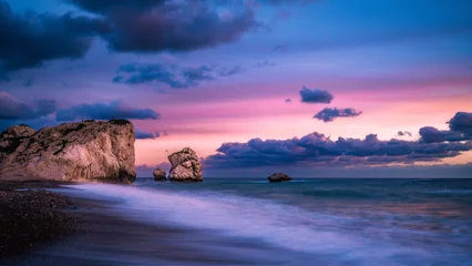 Gordijnen sunset on the beach © Chi