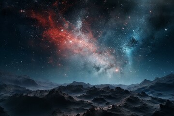Fototapeta na wymiar A vibrant galaxy swirling in the vast expanse of space. Generative AI