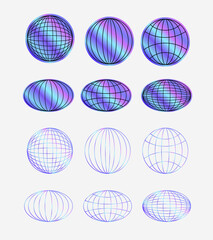 Street wear fashion globe element, street wear, globe y2k element, gradient globe