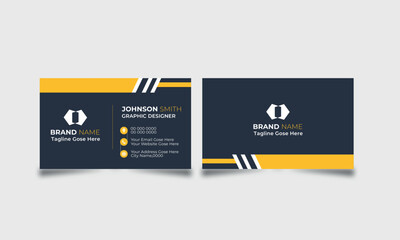 Business template Card, Modern business card, personal identity, luxury business card, corporate business card, creative business card, minimal card, blue, and yellow combination, modern shapes card, 