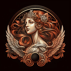 Woman with wings logo