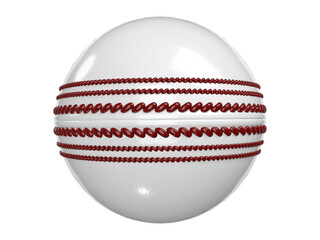 Isolated Kookaburra White Cricket World Cup Ball on White Background, 3d Render Illustration