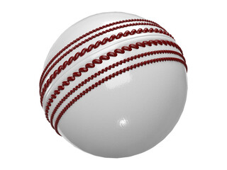 Isolated Kookaburra White Cricket World Cup Ball on White Background, 3d Render Illustration