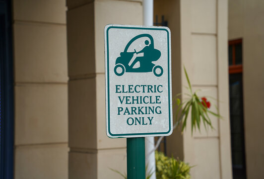 electric vehicle parking only sign