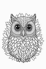Fototapeta premium Owl coloring page. Great for coloring book, wrapping, printing, fabric and textile. Vector illustration