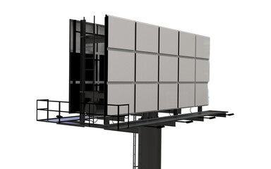 blank billboard isolated on white background