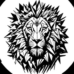 Lion Head Mascot Logo isolated on white background Vector Template Illustration